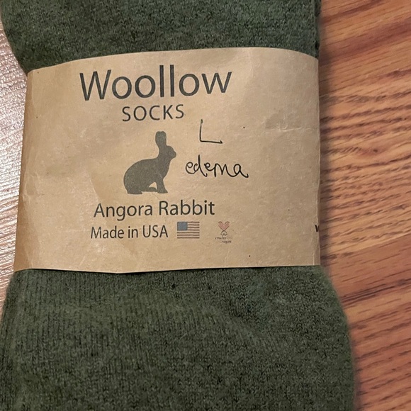 Angora Rabbit Socks - Green - Picture 1 of 5